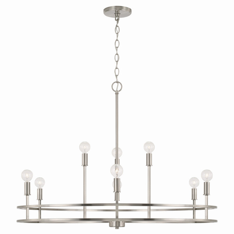 Capital Lighting 448791BN Nine Light Chandelier, Brushed Nickel