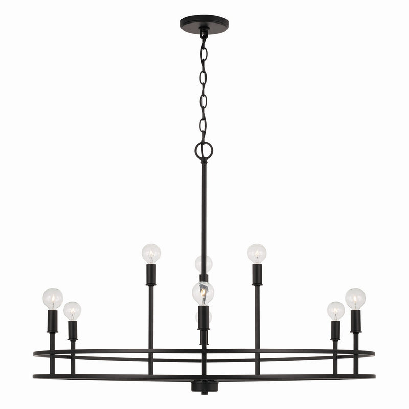 Capital Lighting 448791MB Nine Light Chandelier, Matte Black