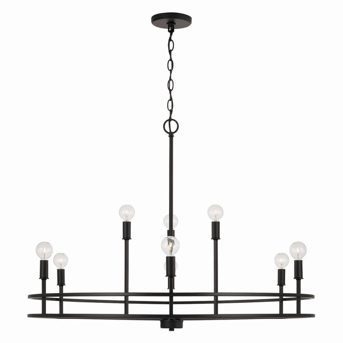 Capital Lighting 448791MB Nine Light Chandelier, Matte Black