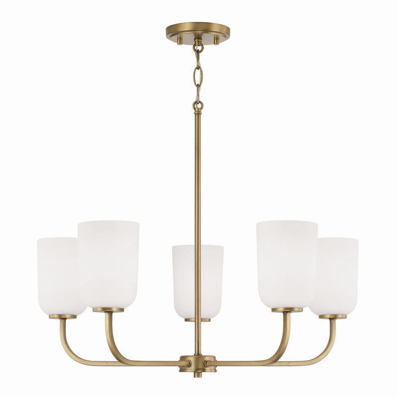 Capital Lighting 448851AD-542 Five Light Chandelier, Aged Brass