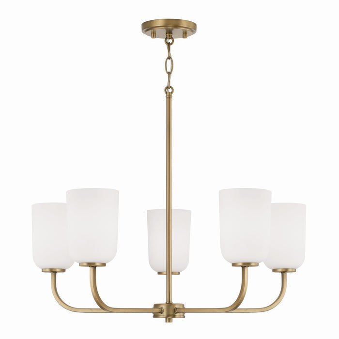 Capital Lighting 448851AD-542 Five Light Chandelier, Aged Brass
