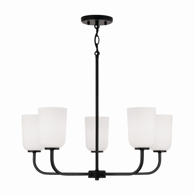 Capital Lighting 448851MB-542 Five Light Chandelier, Matte Black