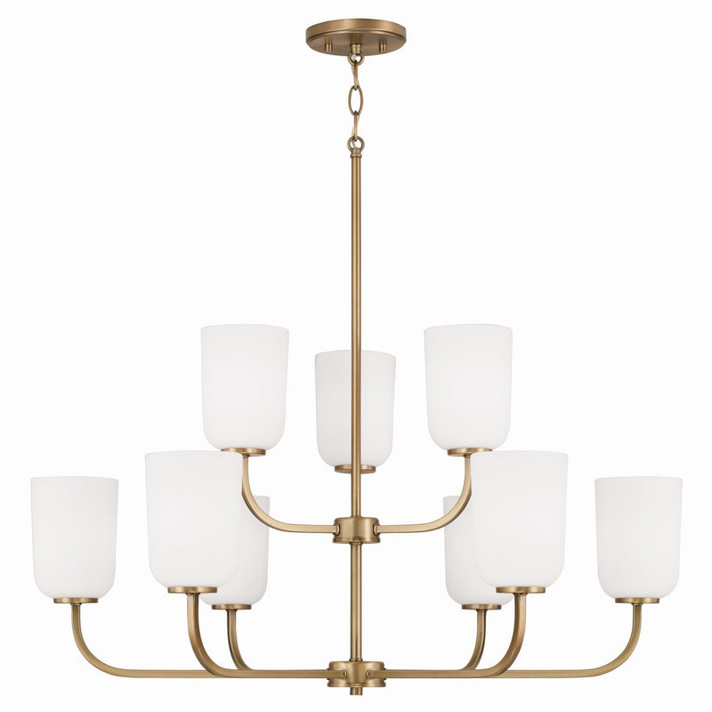 Capital Lighting 448891AD-542 Nine Light Chandelier, Aged Brass