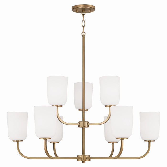Capital Lighting 448891AD-542 Nine Light Chandelier, Aged Brass