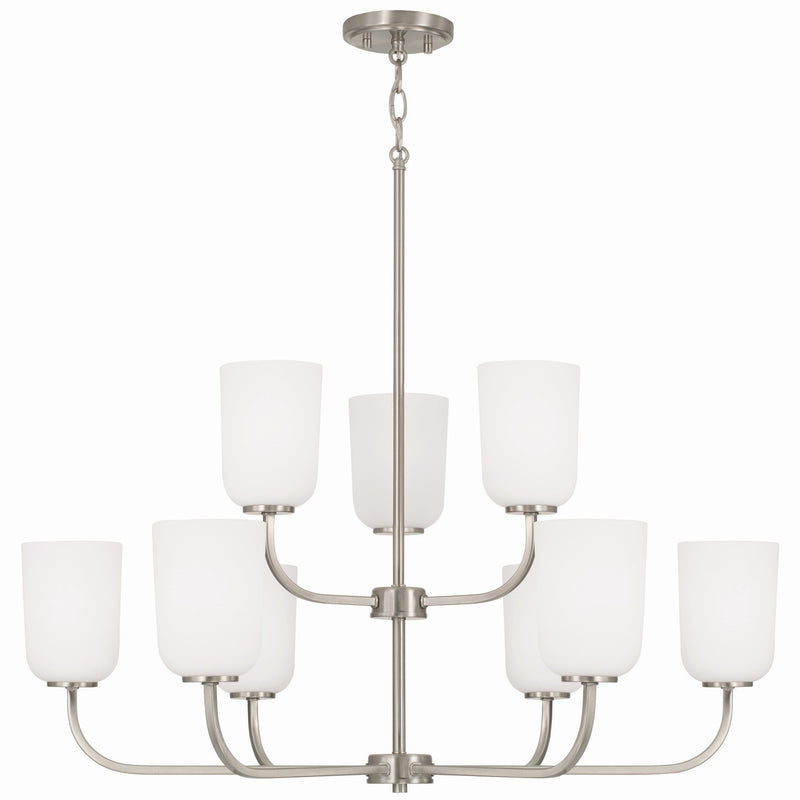 Capital Lighting 448891BN-542 Nine Light Chandelier, Brushed Nickel