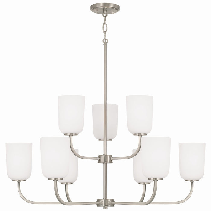 Capital Lighting 448891BN-542 Nine Light Chandelier, Brushed Nickel