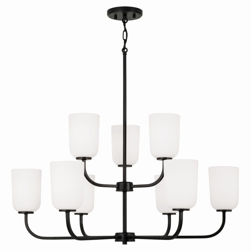 Capital Lighting 448891MB-542 Nine Light Chandelier, Matte Black
