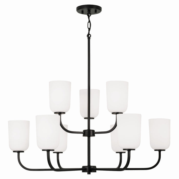 Capital Lighting 448891MB-542 Nine Light Chandelier, Matte Black