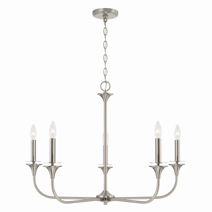 Capital Lighting 448951BN Five Light Chandelier, Brushed Nickel