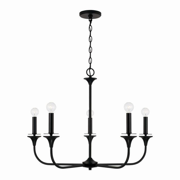 Capital Lighting 448951MB Five Light Chandelier, Matte Black
