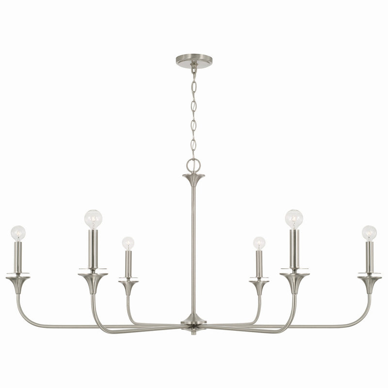 Capital Lighting 448961BN Six Light Chandelier, Brushed Nickel