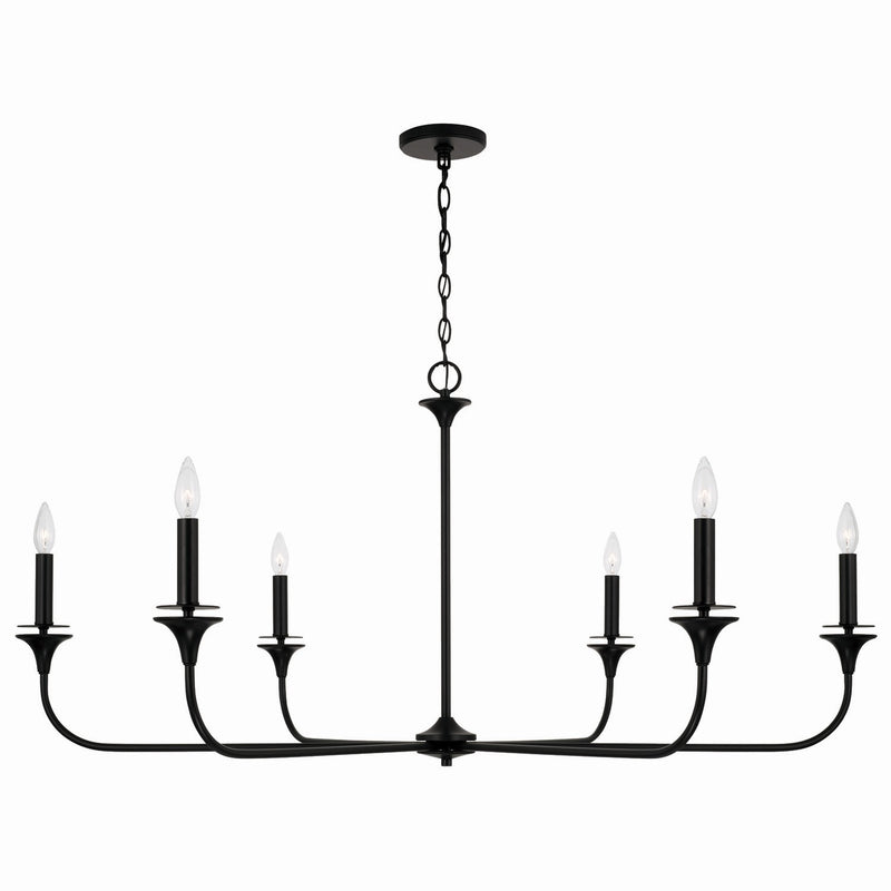 Capital Lighting 448961MB Six Light Chandelier, Matte Black
