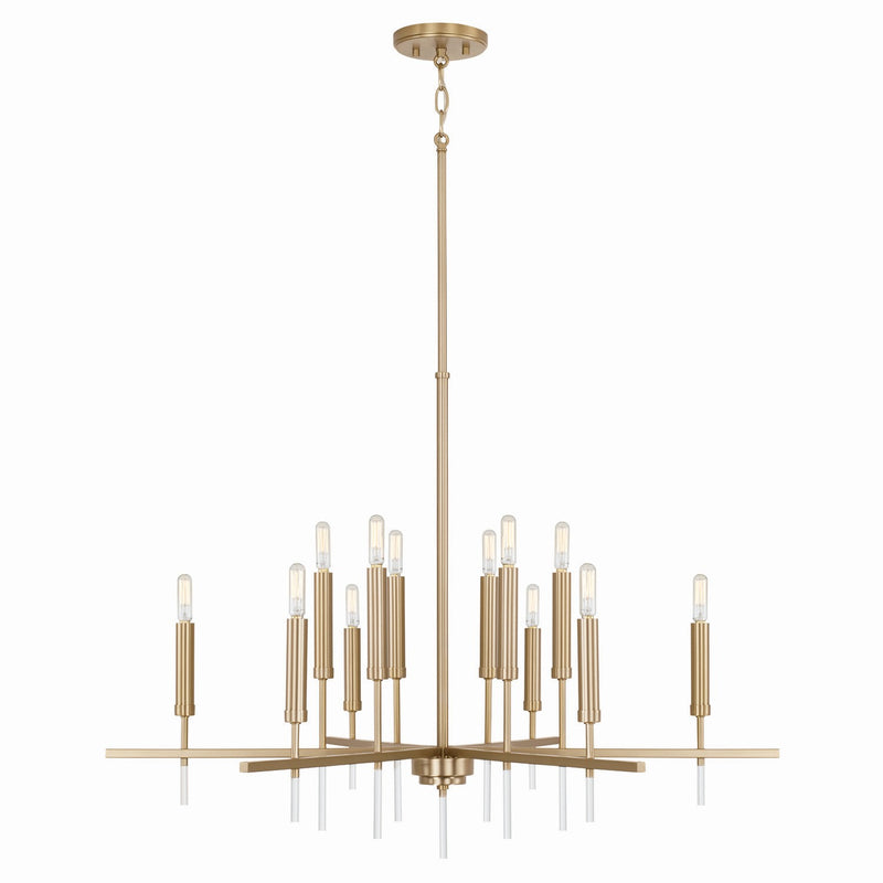 Capital Lighting 449301MA 12 Light Chandelier, Matte Brass