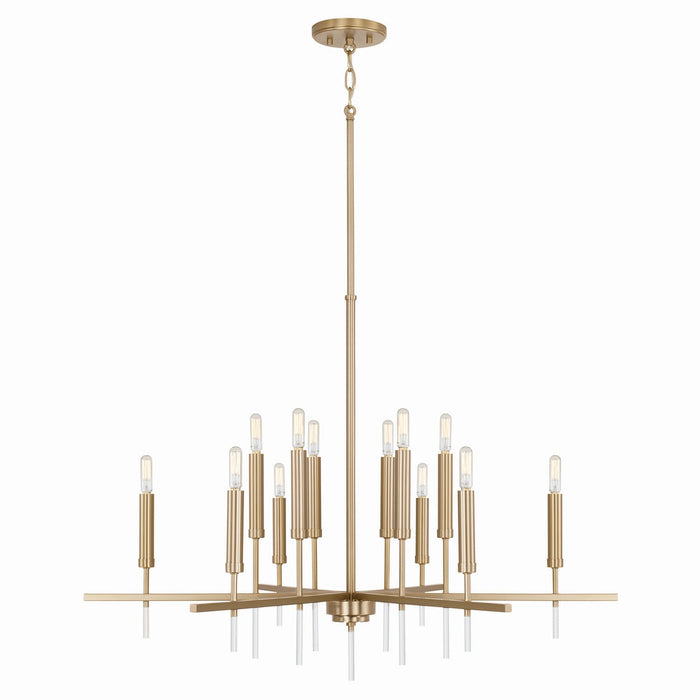 Capital Lighting 449301MA 12 Light Chandelier, Matte Brass