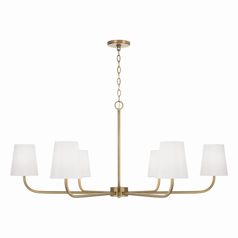Capital Lighting 449461AD-706 Six Light Chandelier, Aged Brass