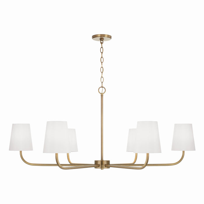 Capital Lighting 449461AD-706 Six Light Chandelier, Aged Brass
