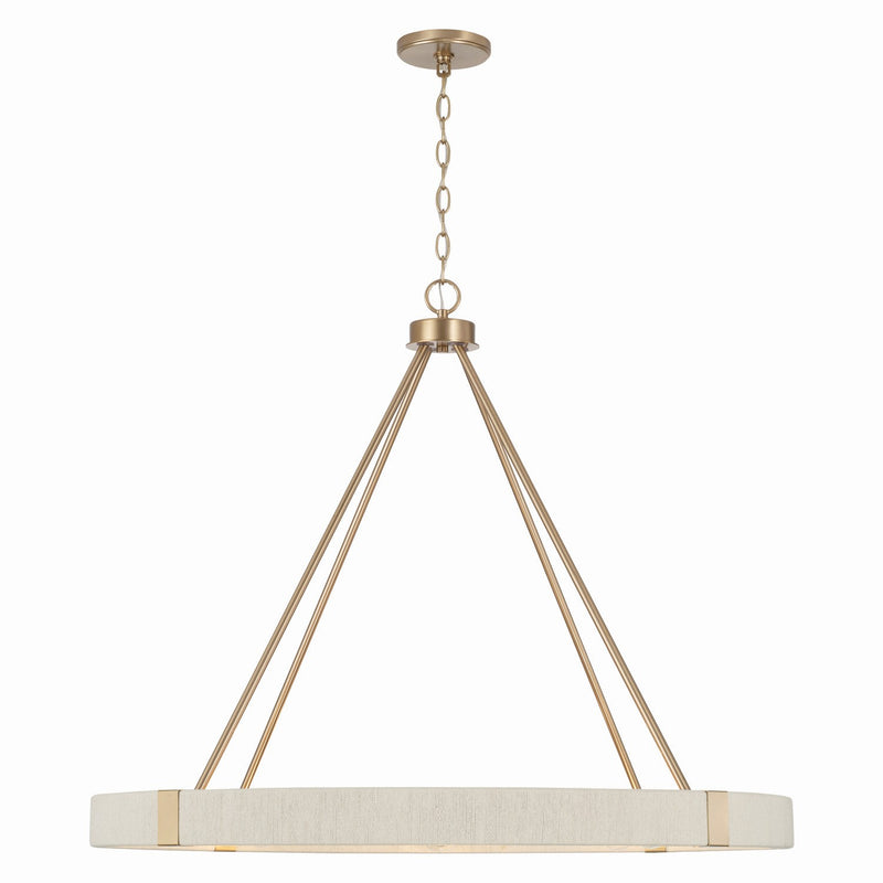 Capital Lighting 449881MA Eight Light Chandelier, Matte Brass