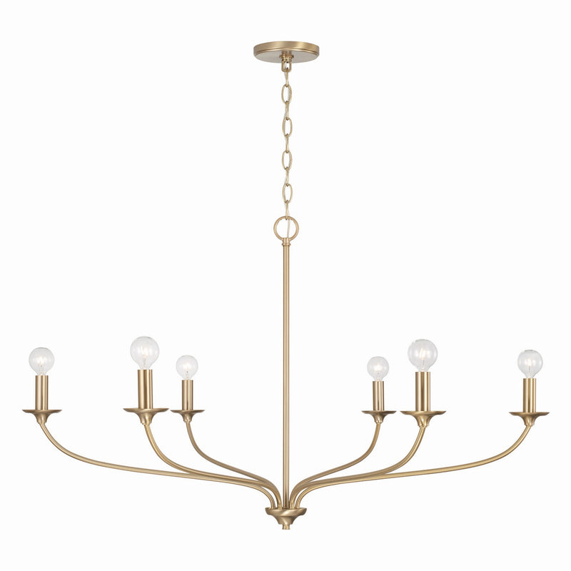 Capital Lighting 449961MA Six Light Chandelier, Matte Brass