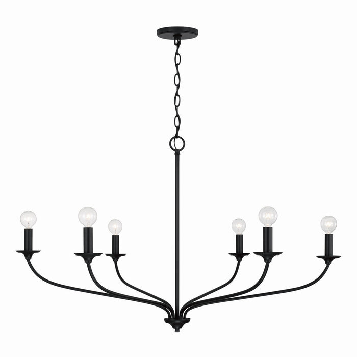 Capital Lighting 449961MB Six Light Chandelier, Matte Black