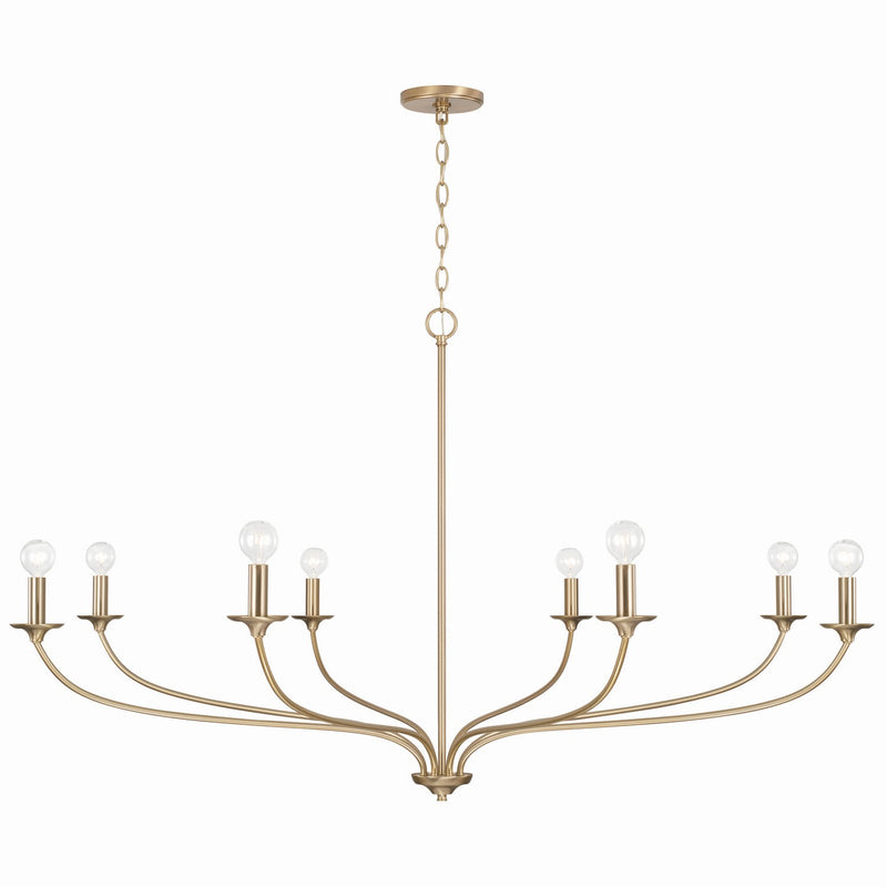 Capital Lighting 449981MA Eight Light Chandelier, Matte Brass