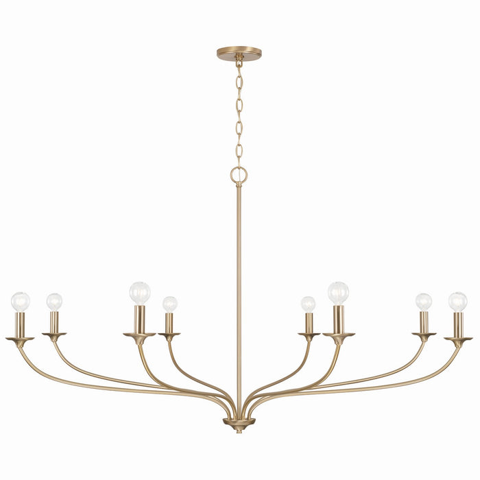 Capital Lighting 449981MA Eight Light Chandelier, Matte Brass