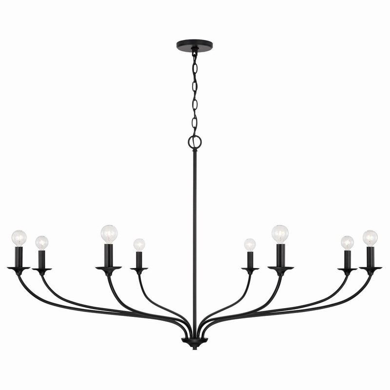 Capital Lighting 449981MB Eight Light Chandelier, Matte Black