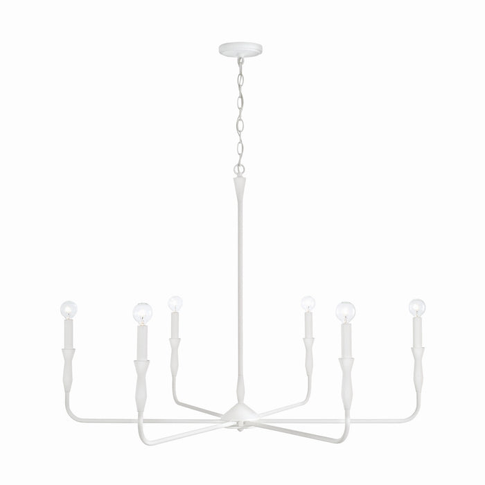 Capital Lighting 450362XW Six Light Chandelier, Textured White