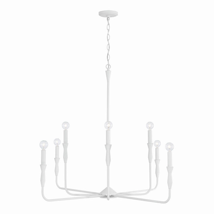 Capital Lighting 450381XW Eight Light Chandelier, Textured White