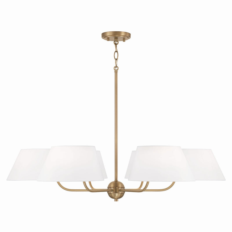 Capital Lighting 450461AD Six Light Chandelier, Aged Brass