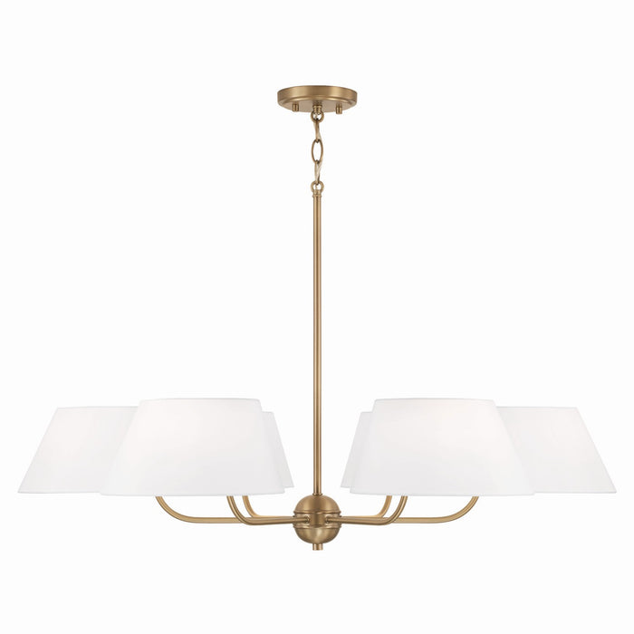 Capital Lighting 450461AD Six Light Chandelier, Aged Brass
