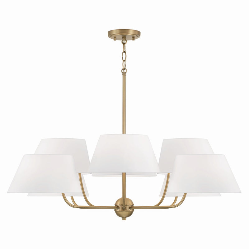 Capital Lighting 450481AD Eight Light Chandelier, Aged Brass