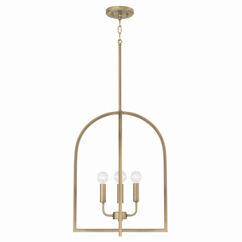 Capital Lighting 548841AD Four Light Foyer, Aged Brass