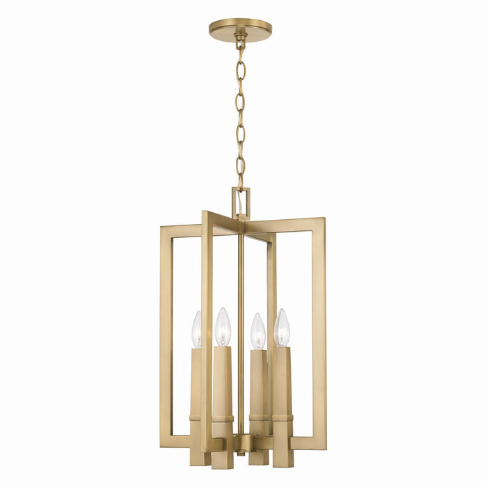 Capital Lighting 549641AD Four Light Foyer, Aged Brass