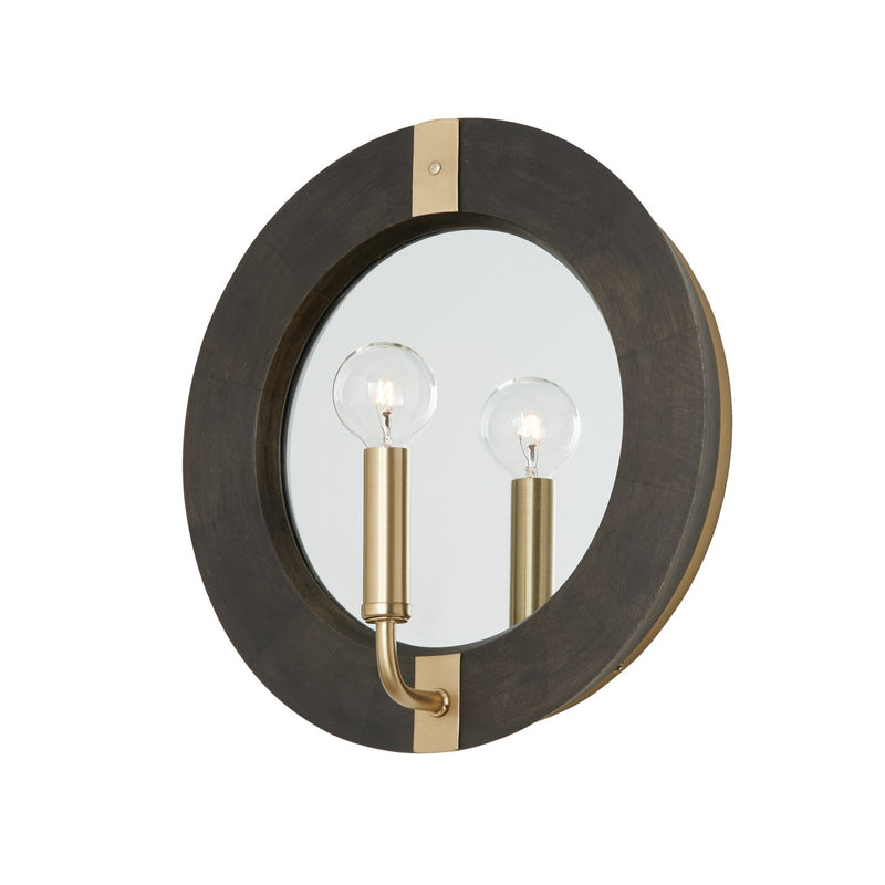 Capital Lighting 647311KR One Light Wall Sconce, Black Stain and Matte Brass