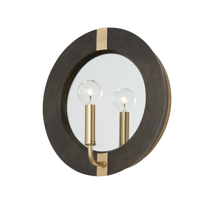 Capital Lighting 647311KR One Light Wall Sconce, Black Stain and Matte Brass