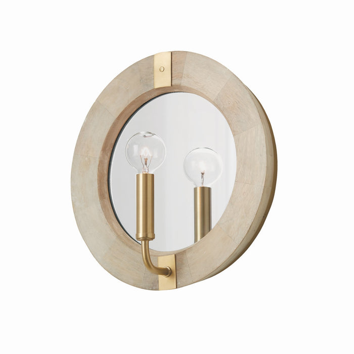 Capital Lighting 647311WS One Light Wall Sconce, White Wash and Matte Brass