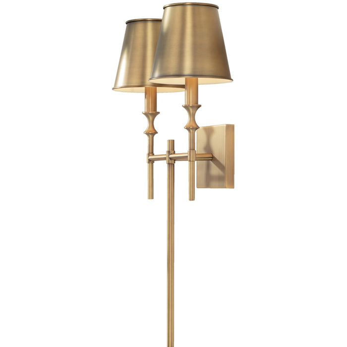 Capital Lighting 649721AD-708 Two Light Wall Sconce, Aged Brass