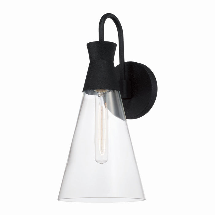 Capital Lighting 650311XK One Light Wall Sconce, Textured Black