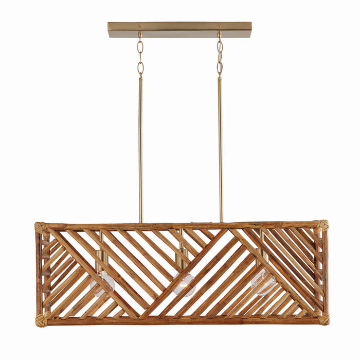 Capital Lighting 847431MA Three Light Island Pendant, Matte Brass