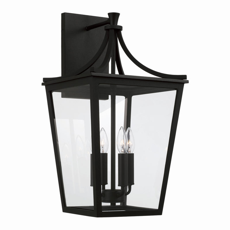 Capital Lighting 947941BK Four Light Outdoor Wall Lantern, Black