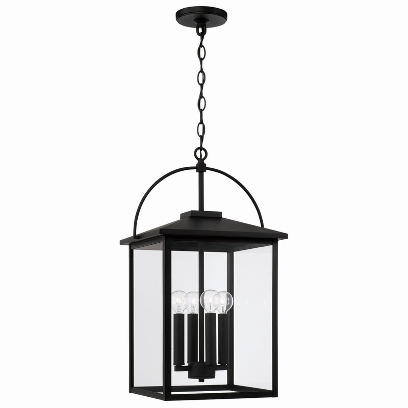 Capital Lighting 948042BK Four Light Outdoor Hanging Lantern, Black