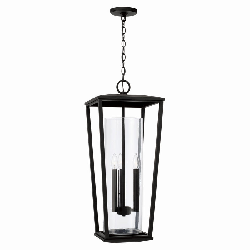 Capital Lighting 948132BK Three Light Outdoor Hanging Lantern, Black