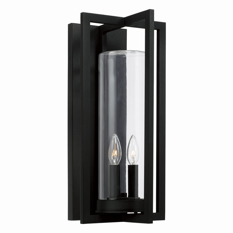 Capital Lighting 948221BK Two Light Outdoor Wall Lantern, Black
