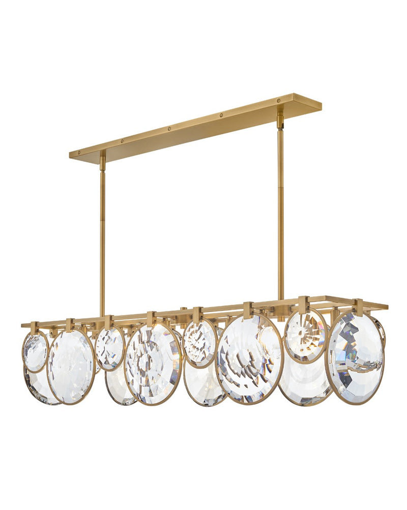 Fredrick Ramond FR31266HBR LED Linear Chandelier, Heritage Brass