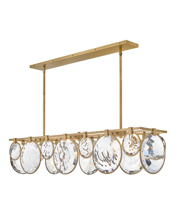 Fredrick Ramond FR31266HBR LED Linear Chandelier, Heritage Brass