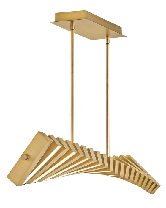 Fredrick Ramond FR42455LCB LED Linear Chandelier, Lacquered Brass