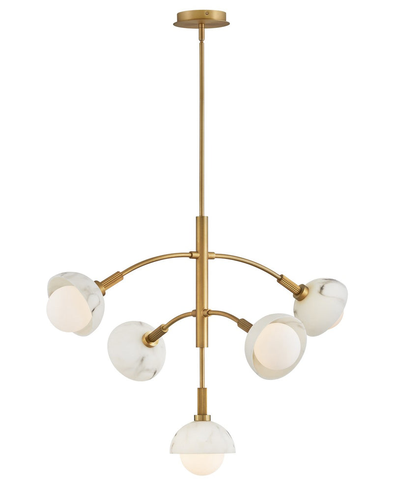 Fredrick Ramond FR38405HB LED Chandelier, Heritage Brass