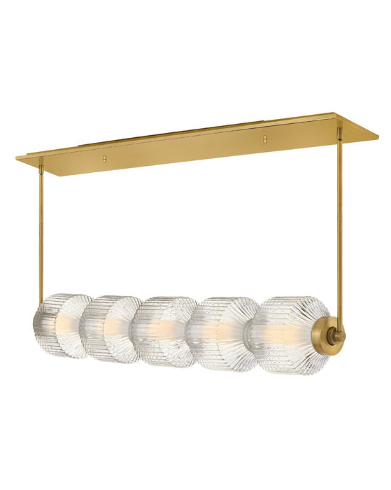 Fredrick Ramond FR41465LCB LED Linear Chandelier, Lacquered Brass