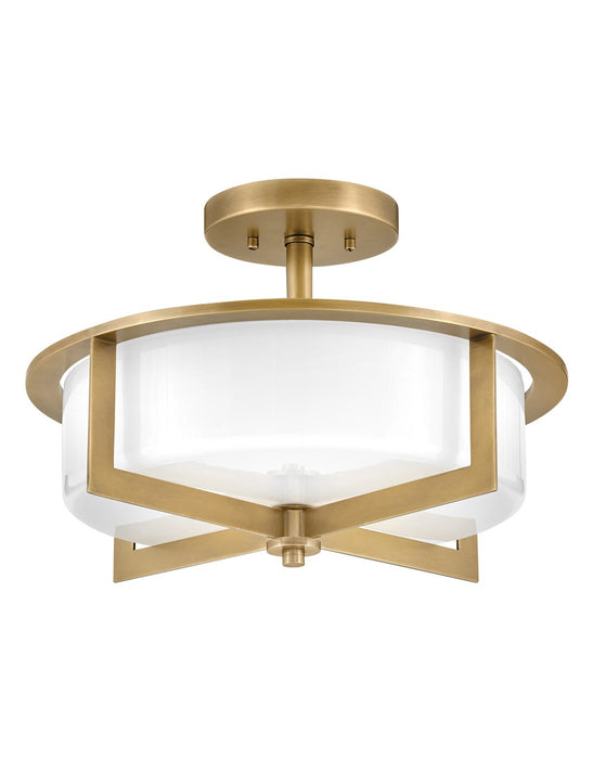 Hinkley 42033HB LED Semi-Flush Mount, Heritage Brass