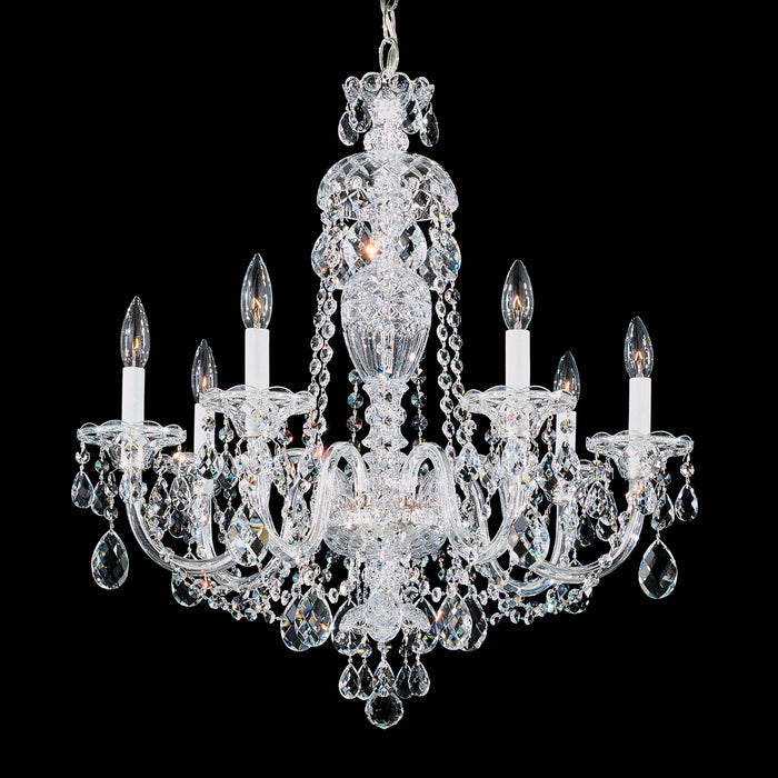 Schonbek 2995-40H Seven Light Chandelier, Polished Silver